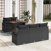 vidaXL Garten-Sofa-Set mit Speicher 6 pcs Schwarz Poly Rattan
