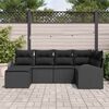 vidaXL Gartensofa-set 6 pcs Schwarz Poly-Rattan