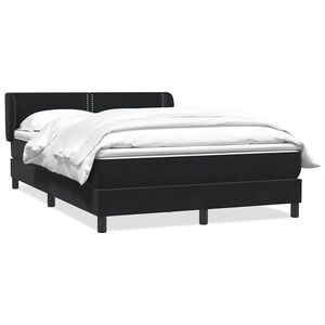 vidaXL Boxspringbett mit Matratze Schwarz 160x210 cm Samt