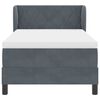 vidaXL Boxspringbett mit Matratze Dunkelgrau 100 x 200 cm Samt