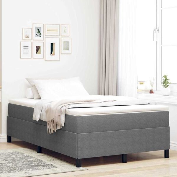 vidaXL Boxspringbett Hellgrau 120 x 190 cm Samt