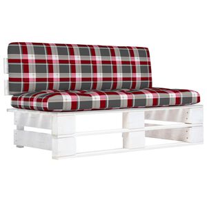 vidaXL Outdoor-Mittelsofa Paletten Kiefernholz Impr&auml;gniert Wei&szlig;