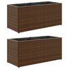 vidaXL Pflanzk&uuml;bel mit 2 T&ouml;pfen 2 Stk. Braun 72x30x32 cm Poly Rattan