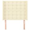 vidaXL Kopfteil mit Ohren Creme 83x16x118/128 cm Kunstleder
