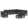 vidaXL Gartensofa-set 13 stk. Grau Poly-Rattan