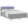 vidaXL LED Boxspringbett mit Matratze Hellgrau 160 x 200 cm Stoff