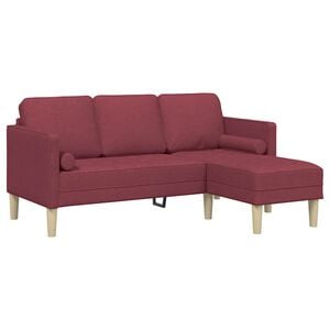vidaXL Sofa Set mit Kissen Weinrot Polyester