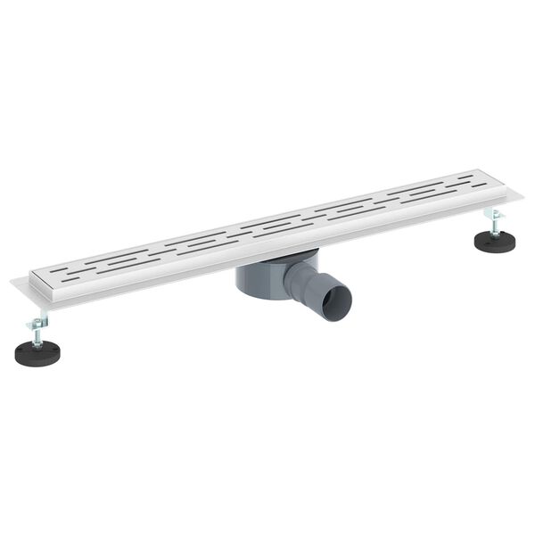 vidaXL Duschabfluss mit Glash&uuml;lle und 360&deg; Siphon Silber 70 cm