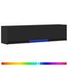 vidaXL Fernsehschrank mit LED 165 x 34 x 40 cm Schwarz Holzwerkstoff