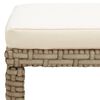 vidaXL Gartenstühle mit Hocker 2 Stk. Poly Rattan Beige