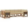 vidaXL Outdoor-Sofagarnitur 7 Stk. Natur und Beige