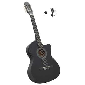 vidaXL Westerngitarre Cutaway mit Equalizer und 6 Saiten Schwarz