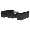 vidaXL Gartensofa-set 11 stk. Schwarz Poly-Rattan