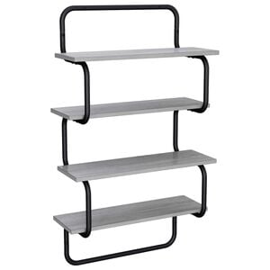 vidaXL 4-stufiges Wandregal Sonoma-Grau 40 x 24,5 x 104 cm