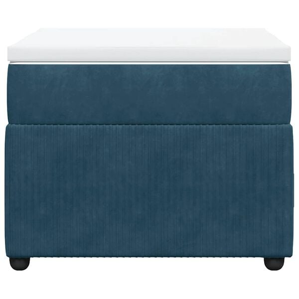 vidaXL Boxspringbett mit Matratze Dunkelblau 100x200 cm Samt