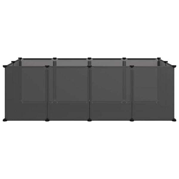 vidaXL Kleintierkäfig Schwarz 144x74x46,5 cm PP und Stahl