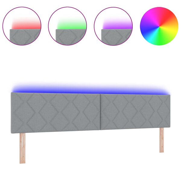 vidaXL Kopfteil Hellgrau 200 cm Stoff