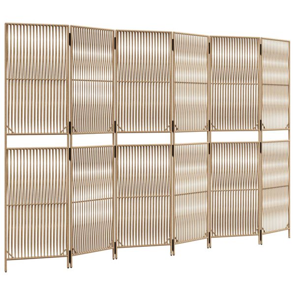 vidaXL Paravent 6-tlg. Beige Poly Rattan