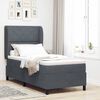 vidaXL Boxspringbett mit Matratze Dunkelgrau 200 x 100 cm Samt