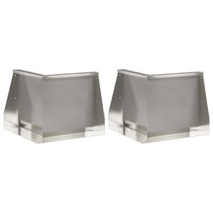 vidaXL St&uuml;tzmauer 2 stk. 50 x 50 x 40 cm Edelstahl Silber