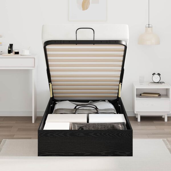 vidaXL Ottoman Bettgestell Schwarze Eiche 203 x 100 x 25 cm