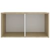 vidaXL TV-Schrank Wei&szlig; Sonoma-Eiche 72x35x36,5 cm Holzwerkstoff