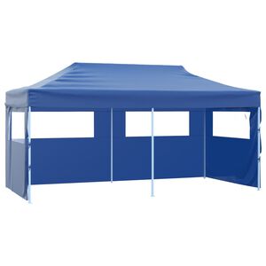 vidaXL Profi-Partyzelt Faltbar mit 4 Seitenw&auml;nden 3&times;6m Stahl Blau