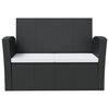 vidaXL 8-tlg. Garten-Lounge-Set mit Kissen Poly Rattan Schwarz