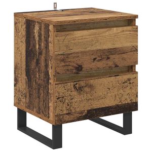 vidaXL Nachttisch mit Schubladen Altholz 40 x 35 x 50 cm Holzwerkstoff