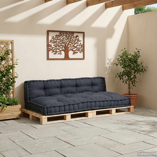 vidaXL Pallet Sofa Kissen 2 pcs Anthrazit 120 x 80 x 38 cm Stoff
