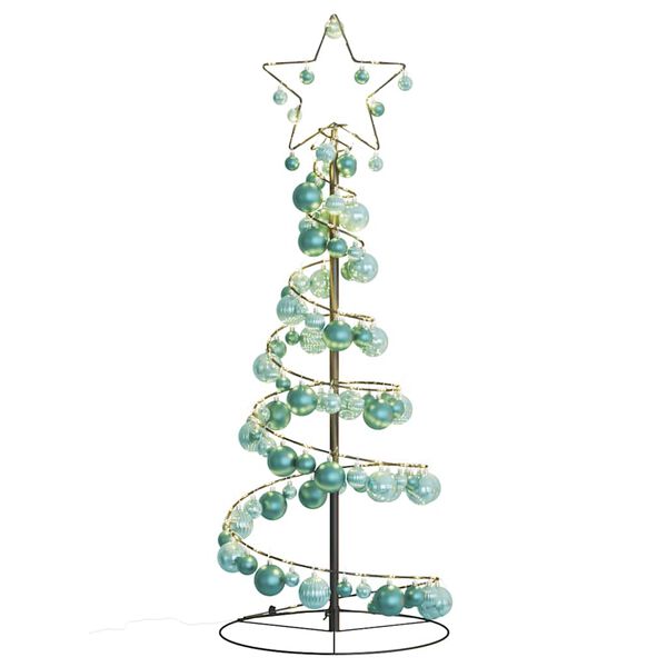 vidaXL LED Weihnachtsbaum mit Kugeln 80 LEDs Warmwei&szlig; 120 cm