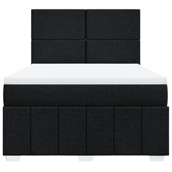 vidaXL Boxspringbett mit Matratze Schwarz 160x200 cm Stoff
