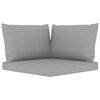 vidaXL Garten-Palettensofa 3-Sitzer mit Kissen in Grau Kiefernholz