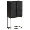 vidaXL Sideboard Schwarz 60x30x120 cm Massivholz Akazie und Mango