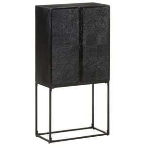 vidaXL Sideboard Schwarz 60x30x120 cm Massivholz Akazie und Mango
