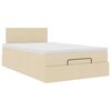 vidaXL Ottoman-Bett mit Matratze Creme 120x200 cm Stoff
