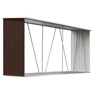 vidaXL Brennholzlager Verzinkter Stahl 330x84x152 cm Braun