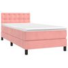 vidaXL Boxspringbett mit Matratze & LED Rosa 100x200 cm Samt