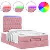 vidaXL Ottoman-Bett mit Matratzen & LEDs Rosa 120x190 cm Samt