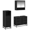vidaXL Badezimmerm&ouml;bel-Set 3 stk. Schwarz Eichen-Optik 80 x 33 x 60 cm