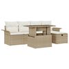 vidaXL Gartensofa-set 6 Stk. Beige Poly-Rattan