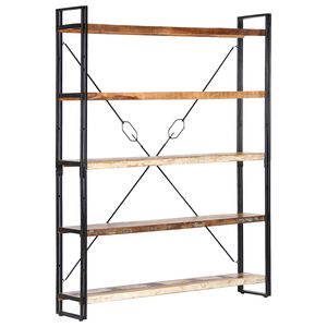 vidaXL B&uuml;cherregal 5 F&auml;cher 140x30x180 cm Altholz Massiv