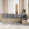 vidaXL Garten-Sofa-Set mit Kissen 6 pcs Beige und Hellgrau