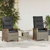 vidaXL Verstellbarer Gartenstuhl Grau und Dunkelgrau Poly-Rattan