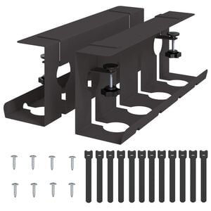 vidaXL Unter dem Schreibtisch Kabelmanagement Tray 2 Stk. Schwarz