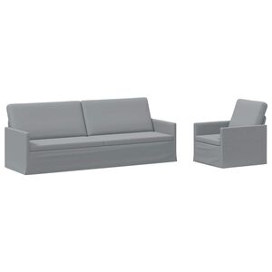 vidaXL Sofa-Set 2 pcs Hellgrau Stoff