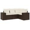 vidaXL 4-tlg. Garten-Sofagarnitur mit Kissen Braun Poly Rattan