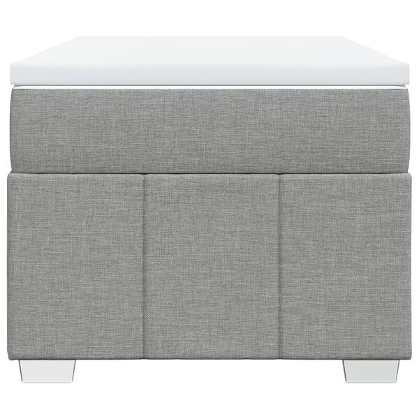 vidaXL Boxspringbett mit Matratze Hellgrau 80x200 cm Stoff