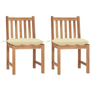 vidaXL Gartenst&uuml;hle 2 Stk. mit Kissen Massivholz Teak