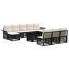 vidaXL Gartensofa-set 11 stk. Schwarz und Cremewei&szlig; Poly-Rattan